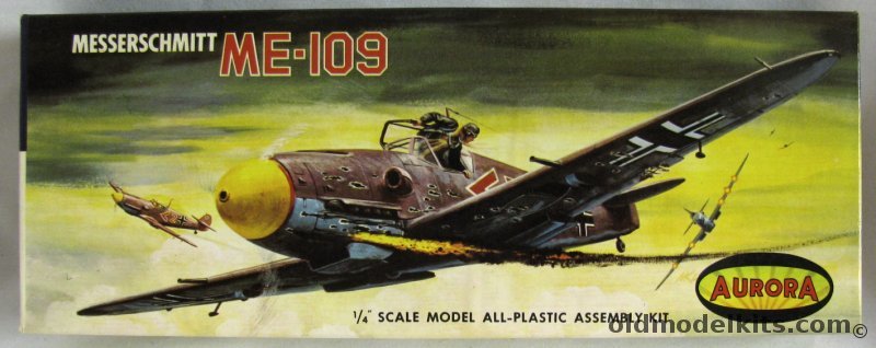 Aurora 1/48 Messerschmitt Me-109 - (Bf-109), 55-100 plastic model kit